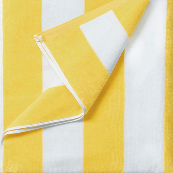 100% Cabana Stripped Pool Towel - Yellow