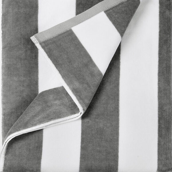 100% Cabana Stripped Pool Towel - Grey
