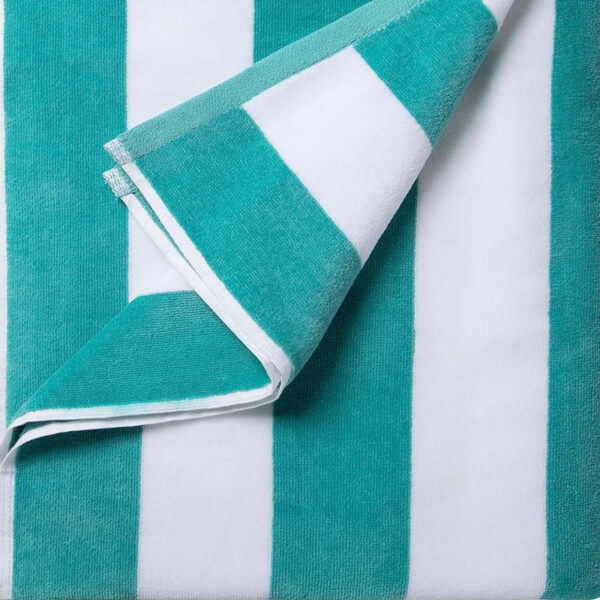 100% Cabana Stripped Pool Towel - Turquoise Green