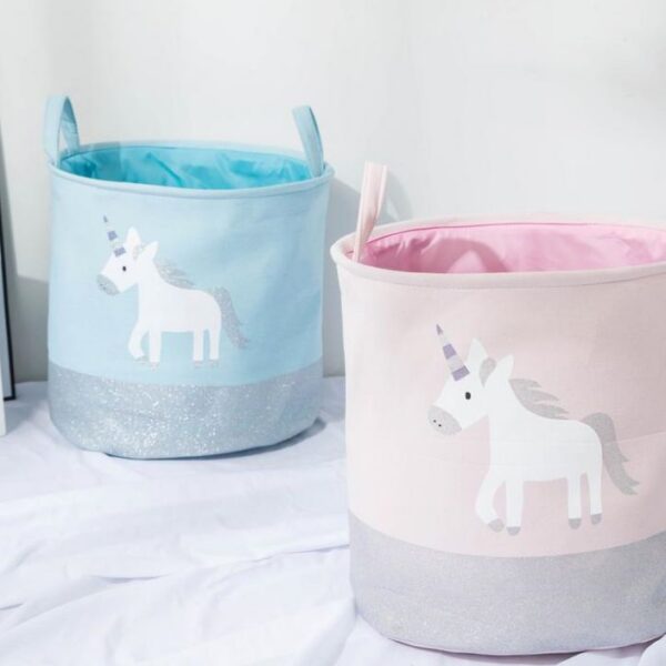 Kids Unicorn Storage Baskets - Blush Pink, 40*33*40cm