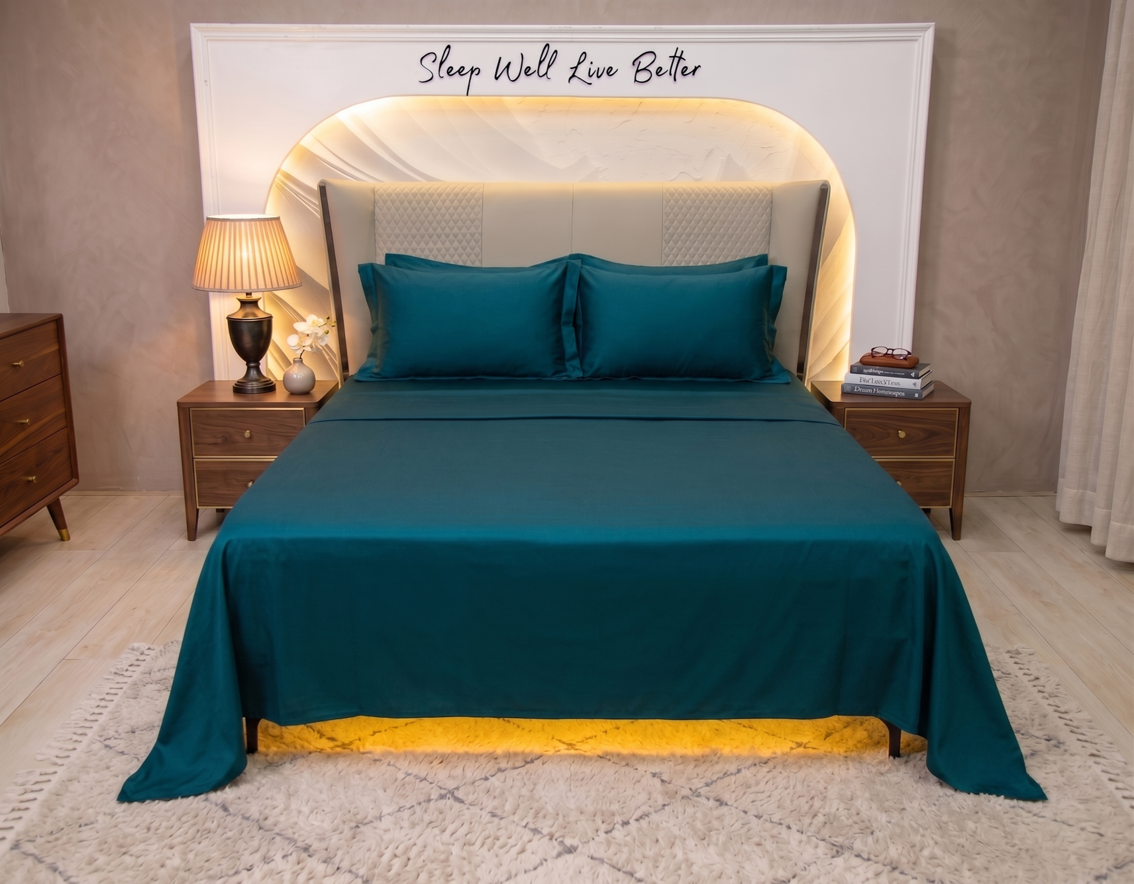 The Luxe Collection 100% Egyptian Cotton Bedsheet Set - Turquoise