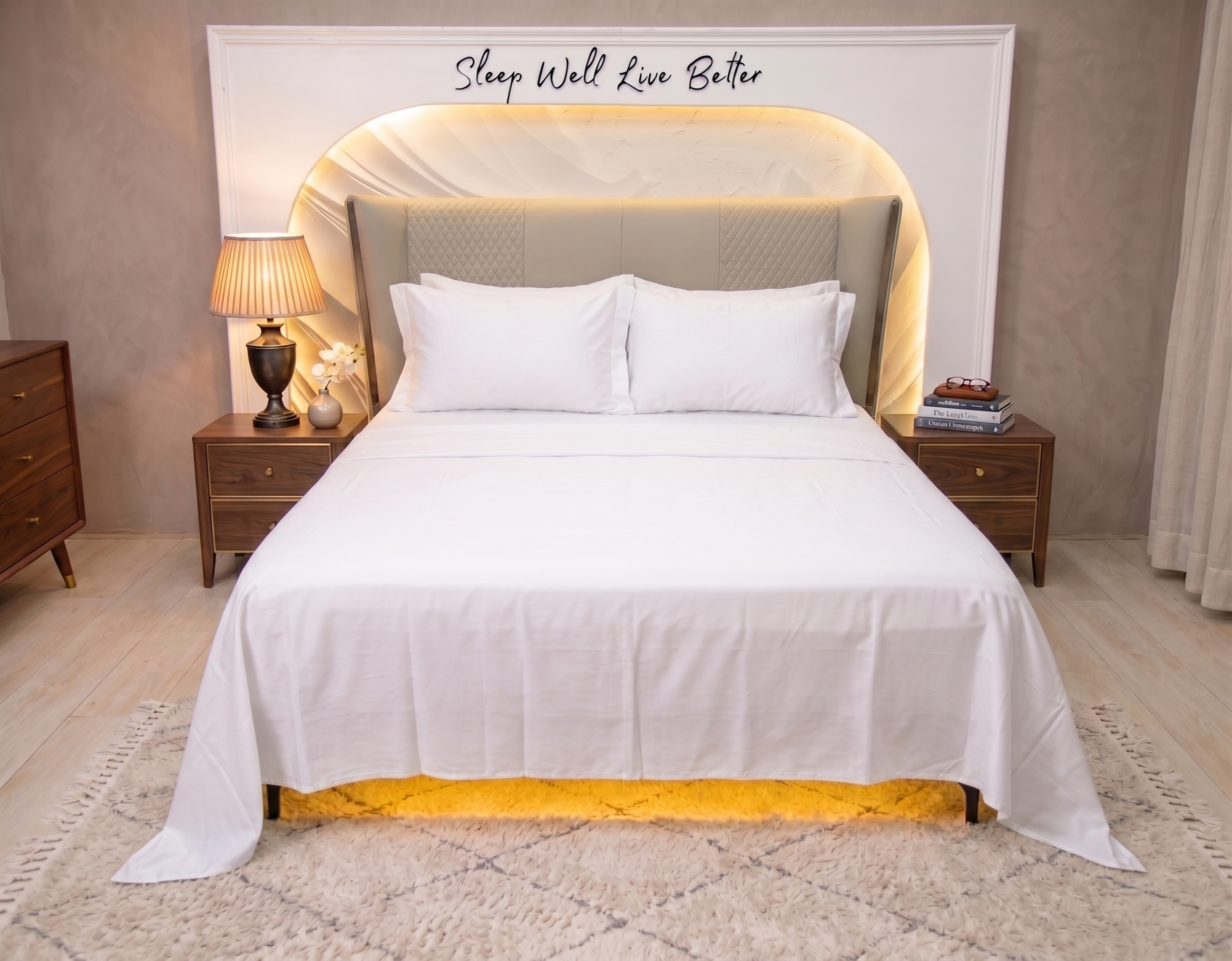 The Luxe Collection 100% Egyptian Cotton Bedsheet Set - White