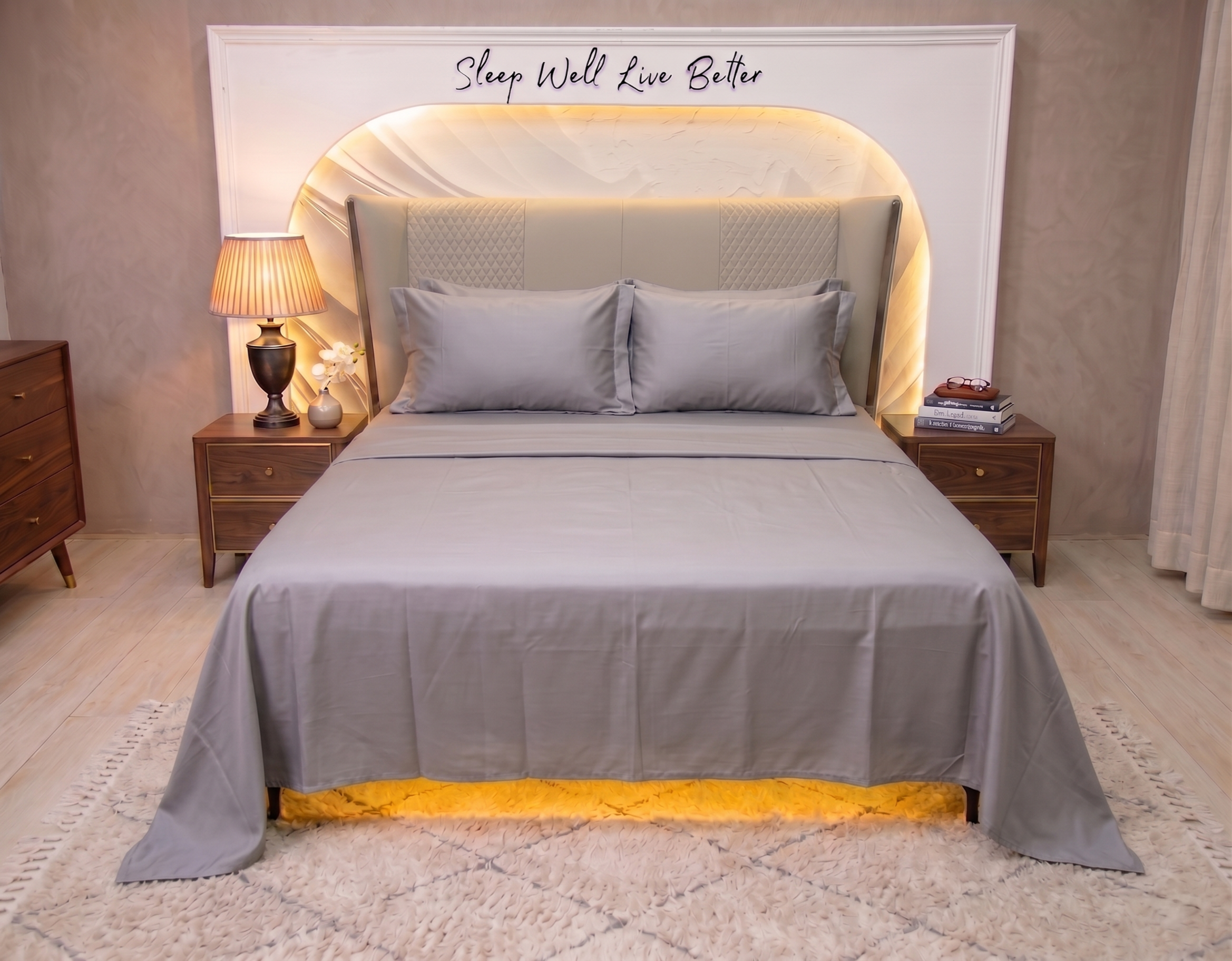 The Luxe Collection 100% Egyptian Cotton Bedsheet Set - Grey