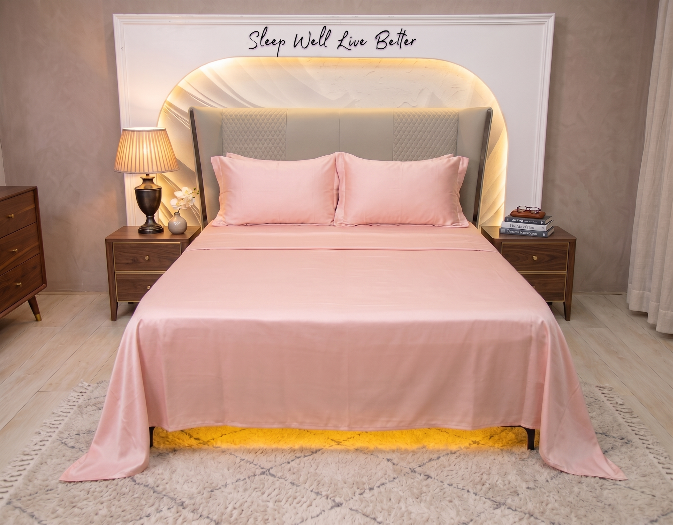 The Luxe Collection 100% Egyptian Cotton Bedsheet Set - Blush Pink
