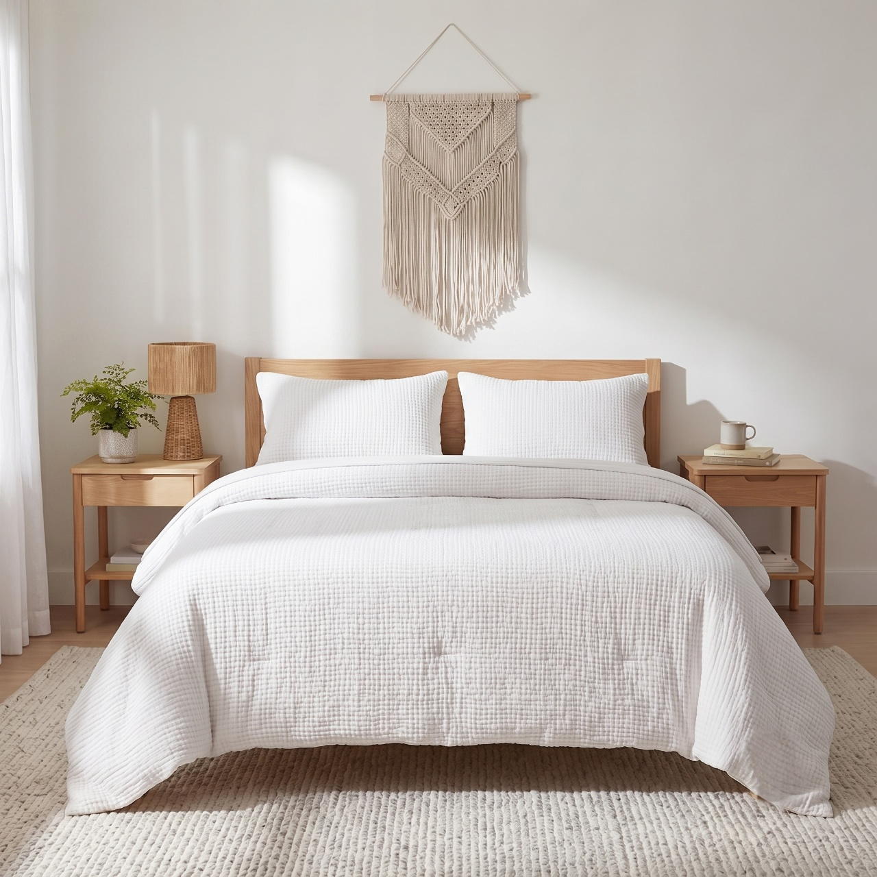 Muslin 100% Cotton 4-Layer Gauze Duvet Cover Set - White