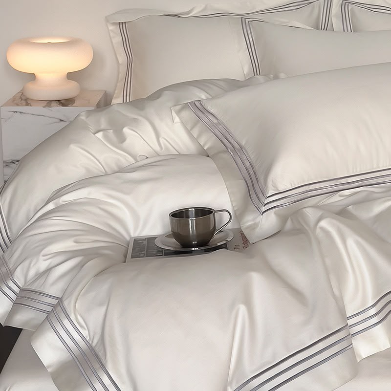 The Mayfair Luxury Embroidery Bedding Set - White - Image 2