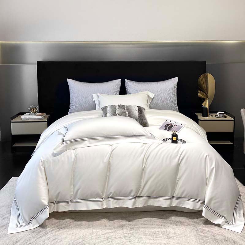 The Mayfair Luxury Embroidery Bedding Set - White - Image 7