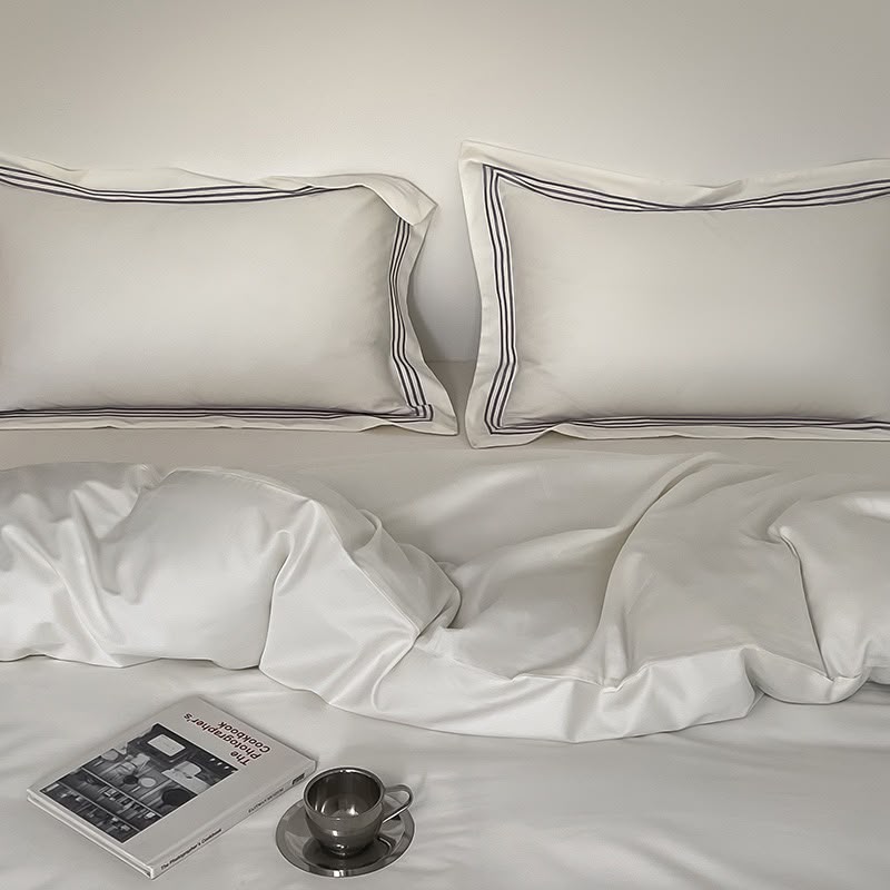 The Mayfair Luxury Embroidery Bedding Set - White - Image 5