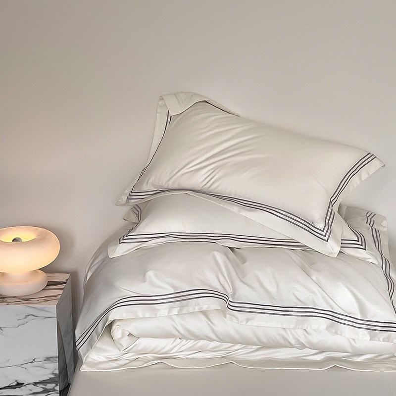 The Mayfair Luxury Embroidery Bedding Set - White - Image 6
