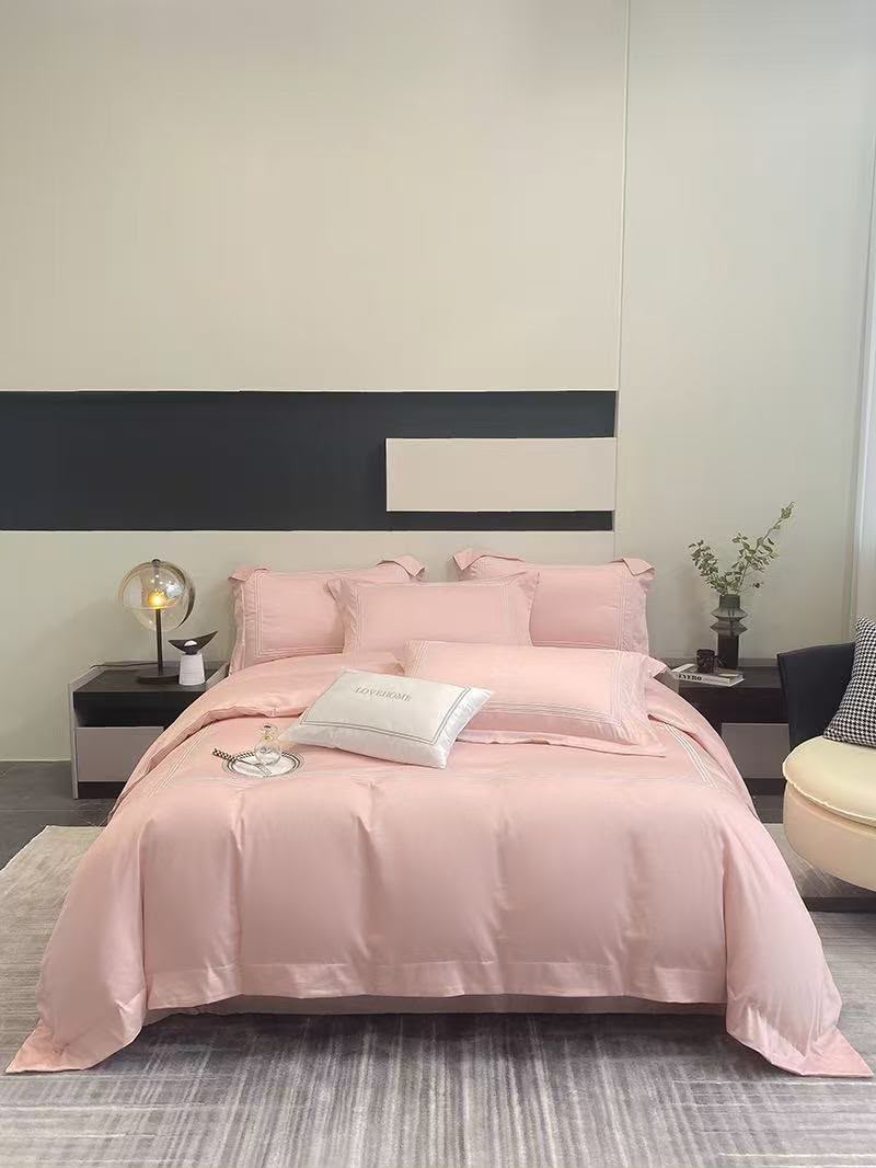 The Mayfair Luxury Embroidery Bedding Set - Pink