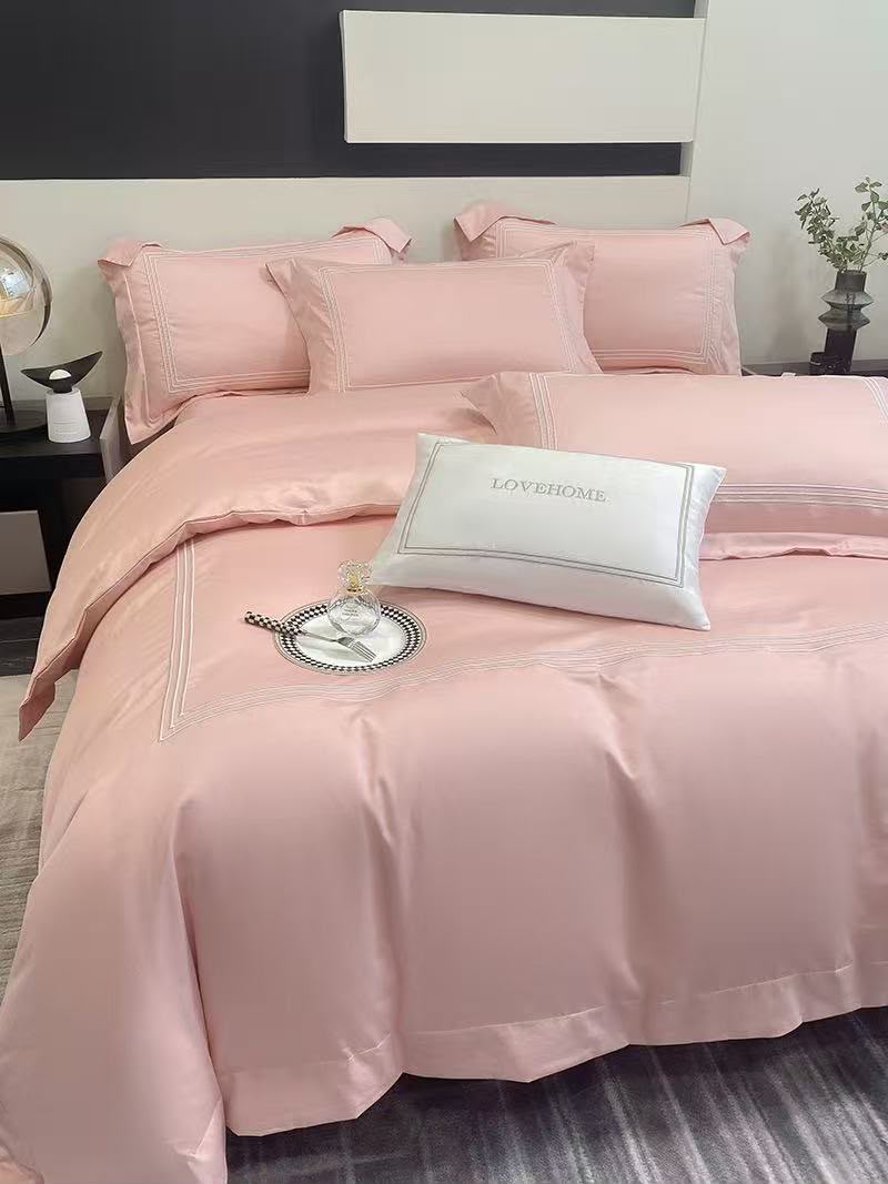 The Mayfair Luxury Embroidery Bedding Set - Pink - Image 2