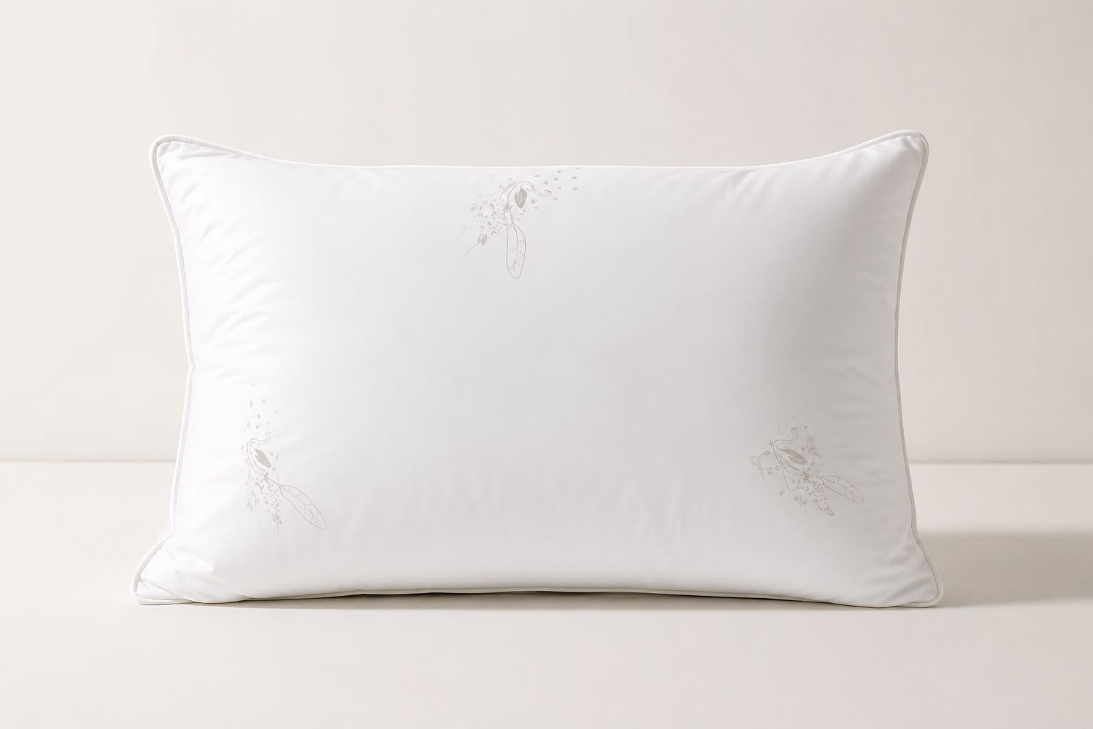 Cloud Rest 100% Cotton Premium Fiber Pillow - White with Goose Print